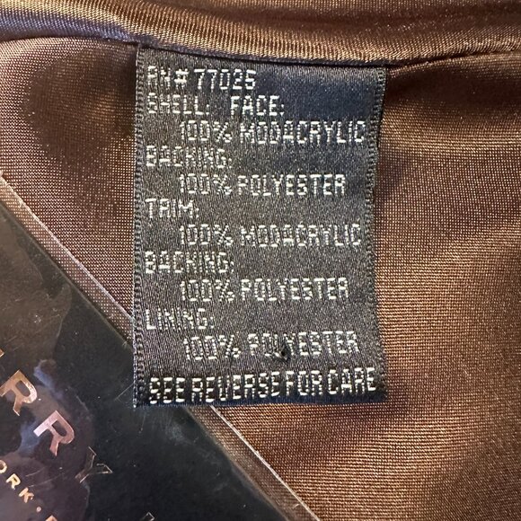 NWT - TERRY LEWIS Brown Faux Fur Turtleneck Poncho – OS - Picture 7 of 8